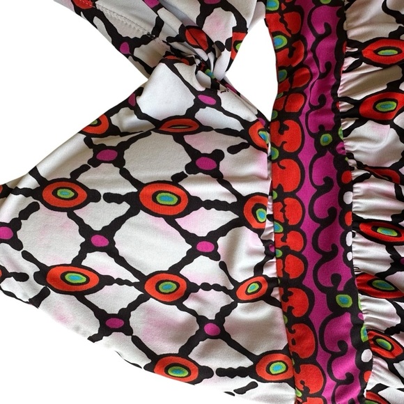 Trina Turk Maxi Long Printed Halter Venice Beach Stretchy Swim Dress Sz M - Picture 8 of 9